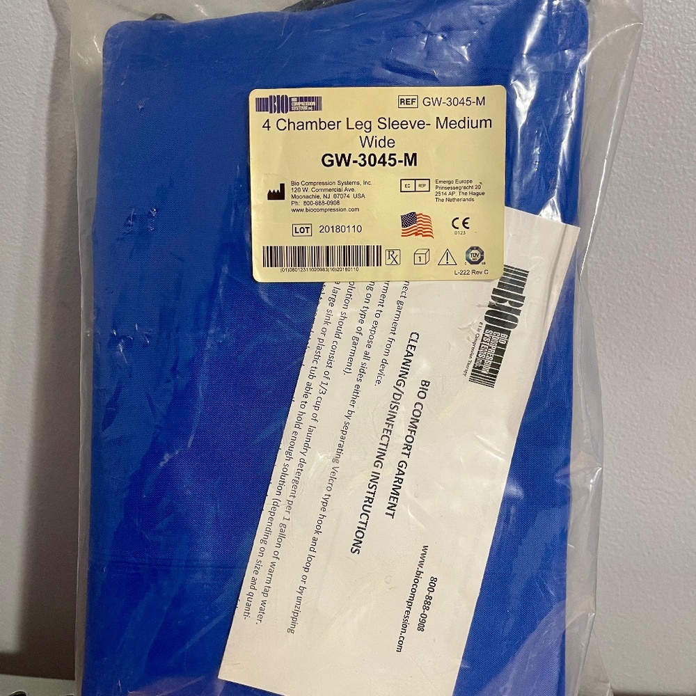 NEW! Bio Compression 4 Chamber Leg Sleeve Model GW-3045-M Medium Leg Wide System